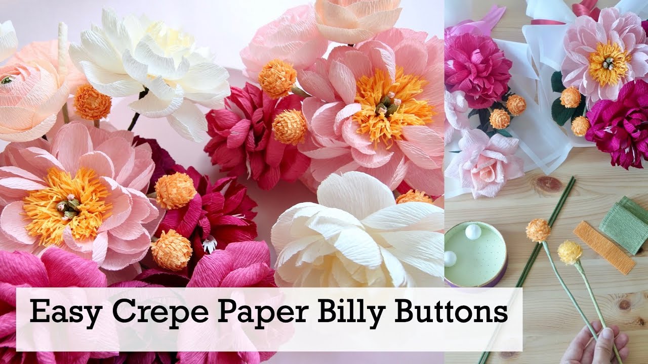 FREE Tutorial - Easy Crepe Paper Billy Buttons