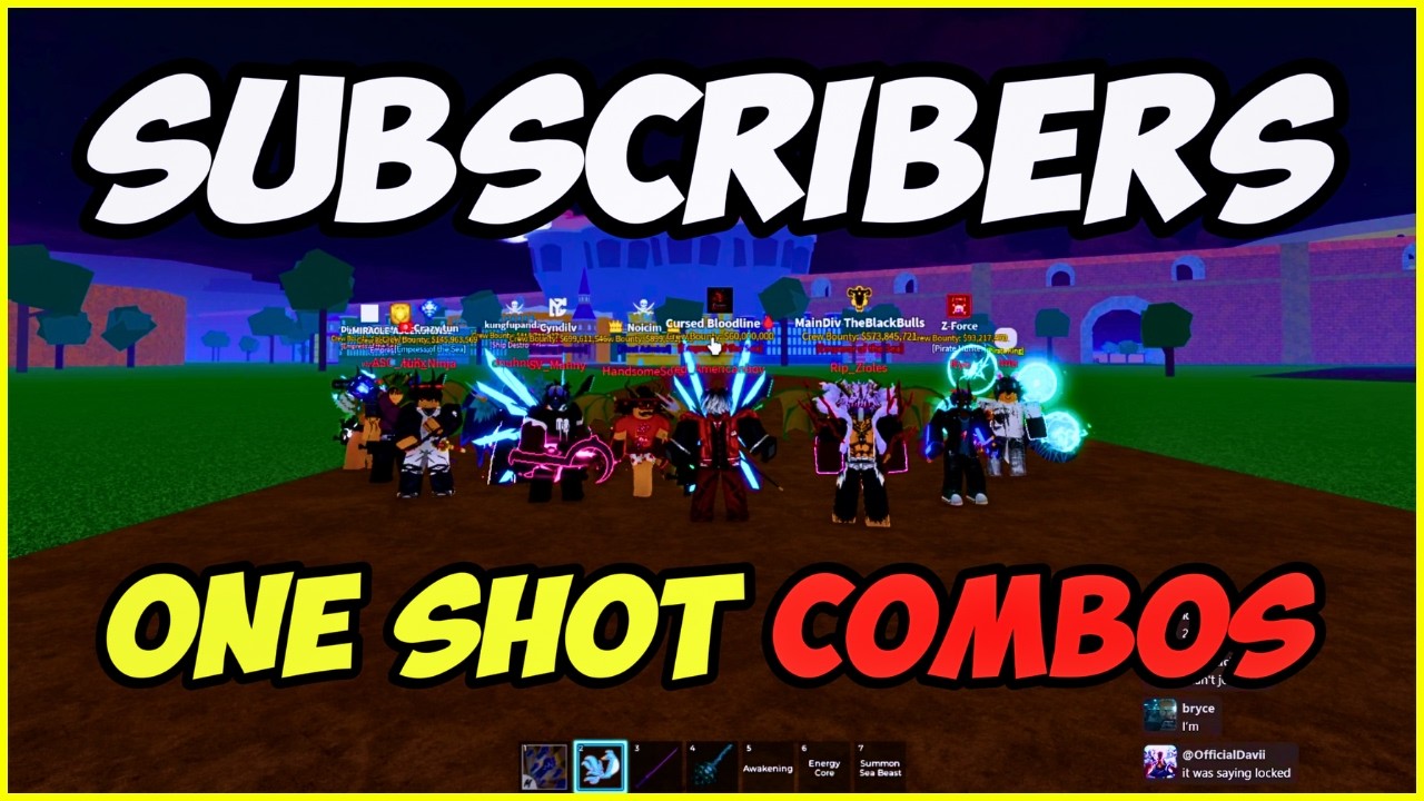 Blox Fruits RANKING Subscribers Best One Shot Combos