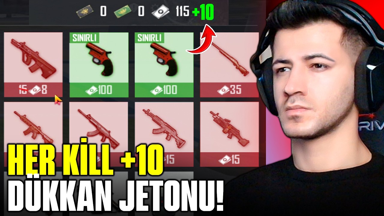 HER KİLL ALDIĞIMDA +10 DÜKKAN JETONU HAKKIM VAR! (FİŞEK ALDIM) Pubg mobile