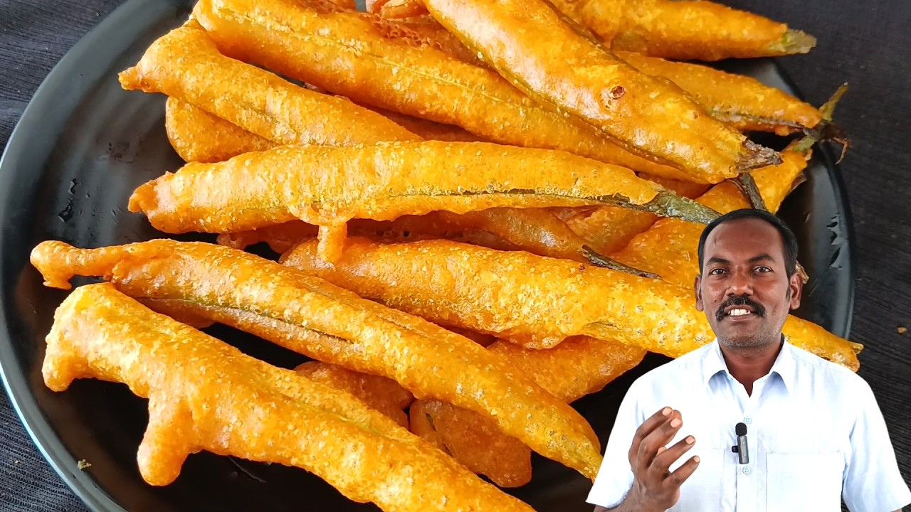 நல்லா மொறு மொறு ன்னு இருக்கும்😲🔥Crispy Vendaikkai bajji | Bajji recipe in Tamil | Tea kadai Bajji