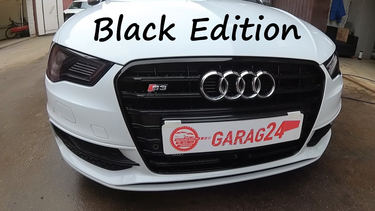 Покраска хромированного пластика в чёрный глянец. Audi S3 BLACK EDITION