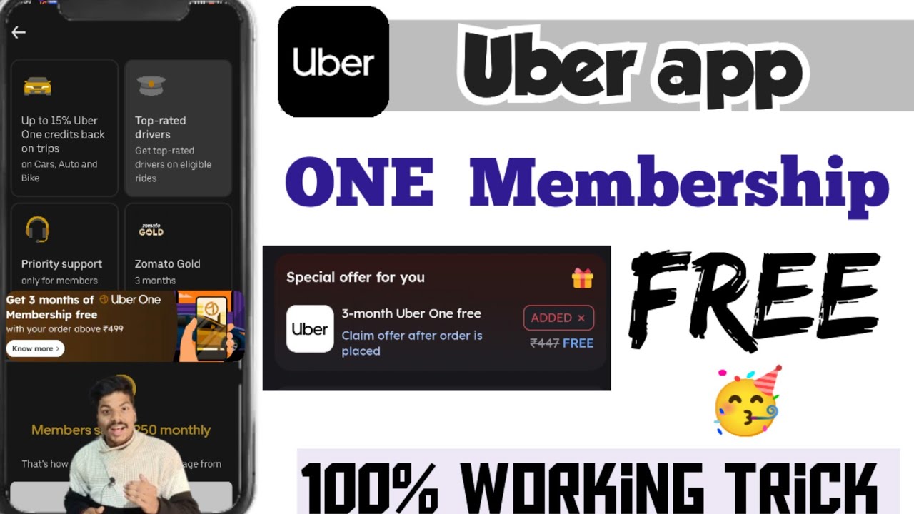Uber one free | Zomato uber one free offer | uber one 3 month free mai kaise le | get uber one free