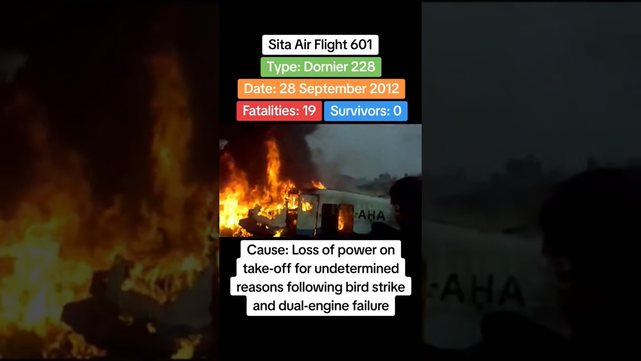 Sita Air Flight 601 crash on 28th September 2012 #airdisaster #planecrash #dornier #2012 #propeller