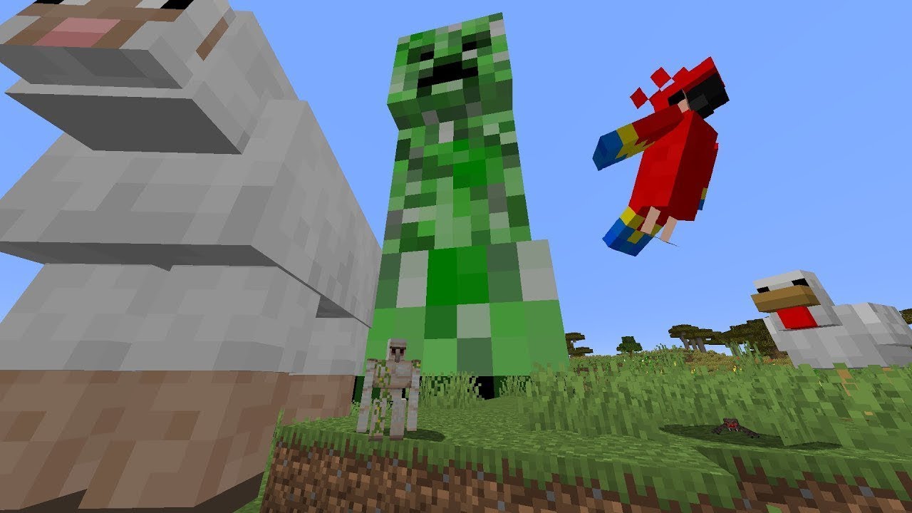 Minecraft, Pero Los Mobs Son de Tamaños Aleatorios