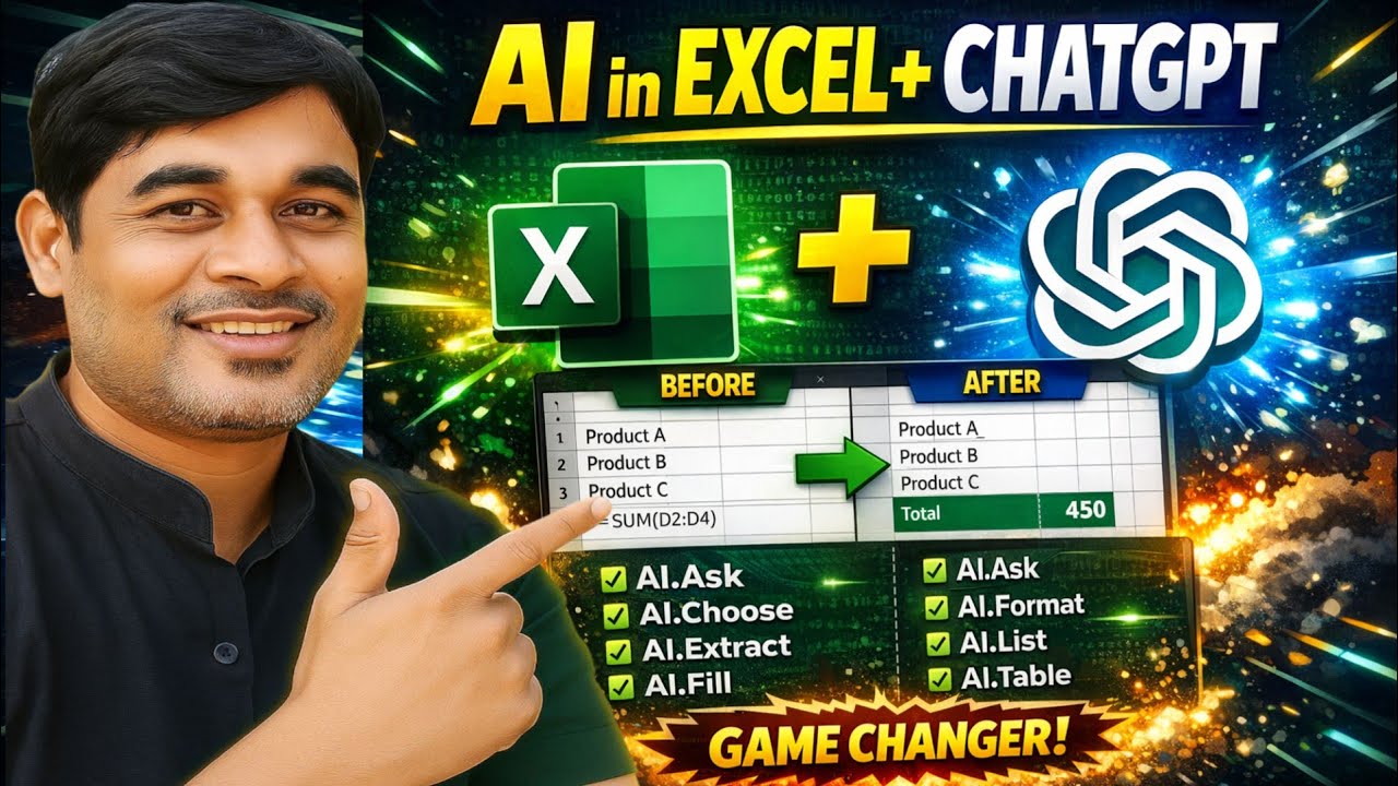AI in Excel with ChatGPT 🤯| 8 AI Tools That Will Replace Formulas | Excel AI Features You Must Know
