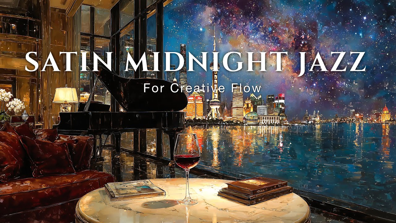 Satin Midnight in Shanghai 🌃 Luxury Jazz & Cosmic Lights for Creative Flow [No Drums]
