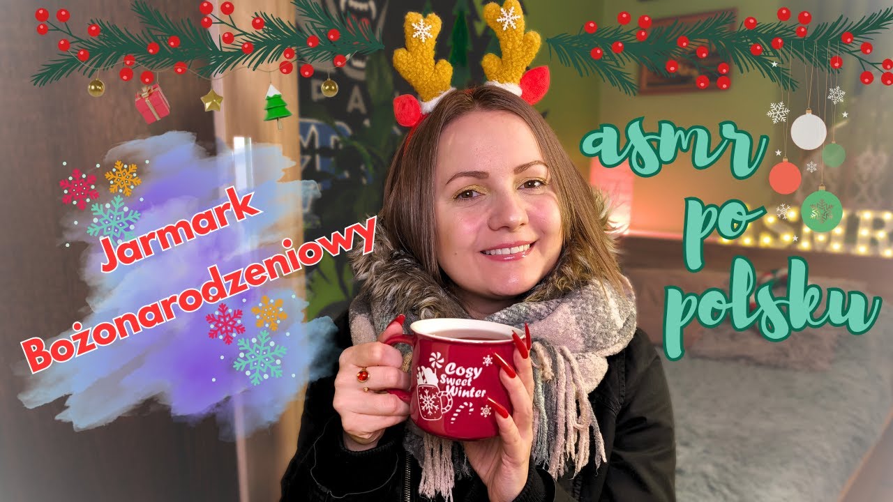 ASMR po polsku JARMARK BOŻONARODZENIOWY🎄❄️🎁🎉(roleplay/mukbang/long nails/tapping/whisper)