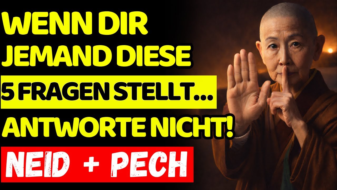 Wenn dir jemand diese 5 Fragen gestellt hat…VORSICHT! Antworten ziehen Pech an | Buddhistische Weish