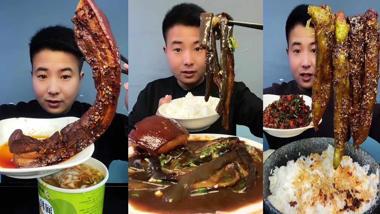 【ASMR】【MUKBANG】BIG BRAISED PORK BELLY | EATING SHOW |CHINESE MUKBANG |食べ |吃播 LOVE ASMR #咀嚼音 #359
