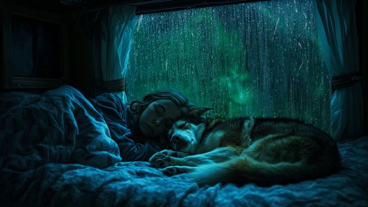 Sleeping Under The Northern Lights While It Rains Outside This Cozy Cabin For 3 Full Hours