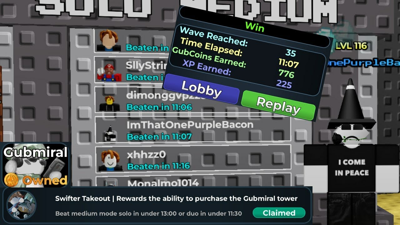 How to get gubmiral (Swifter Takeout) in Gubby Tower Defense 