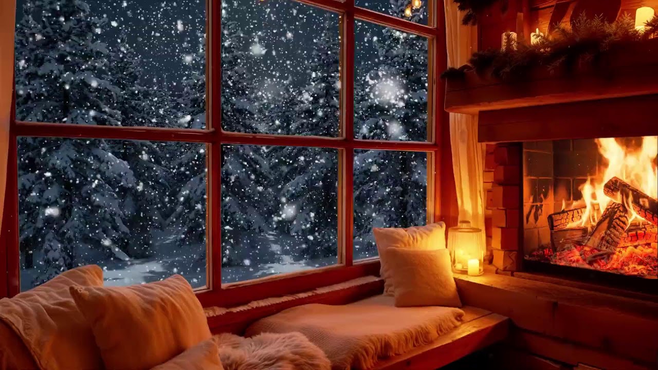 Winter Cabin Focus Jazz ❄️ Fireplace Sounds for Deep Work and Creativity