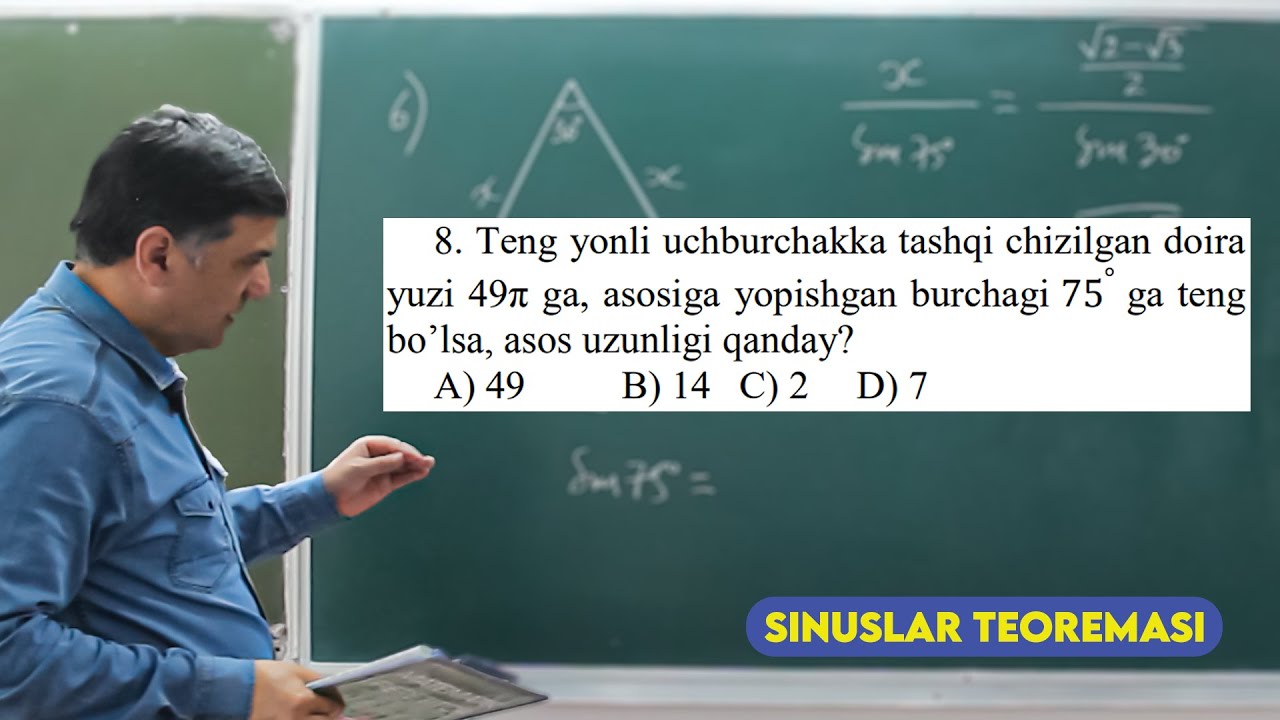 100- dars. Sinuslar teoremasi. Yangi to'plam
