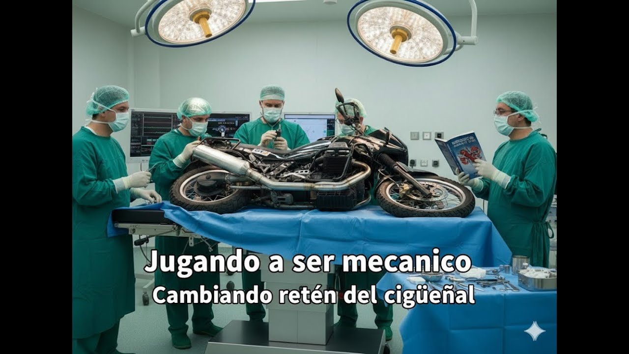 Cambiando retén de cigüeñal de la Guzzi Quota !