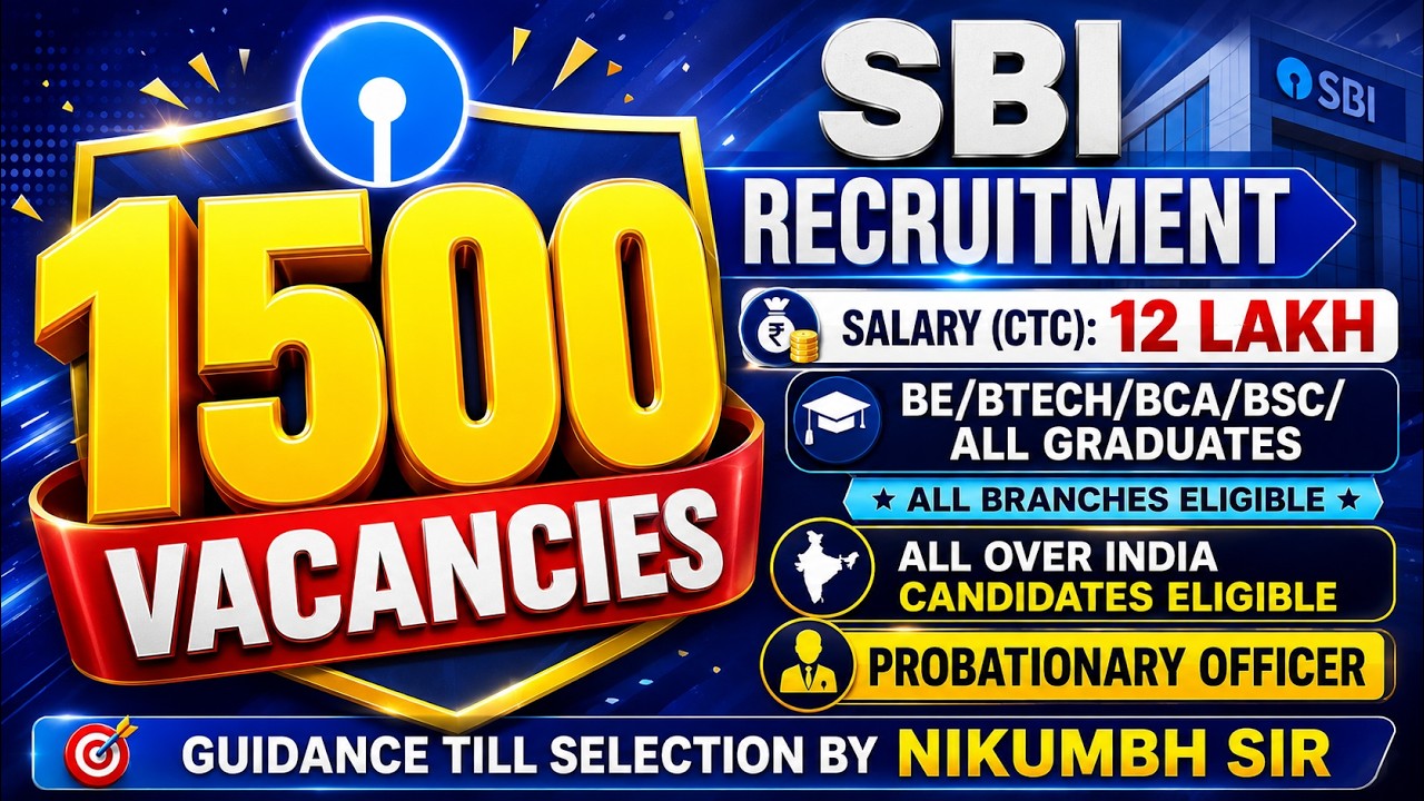 SBI OFFICERS RECRUITMENT 2026 | LATEST GOVT JOB UPDATES FOR BE/BTECH/MCA/MSC #sbi
