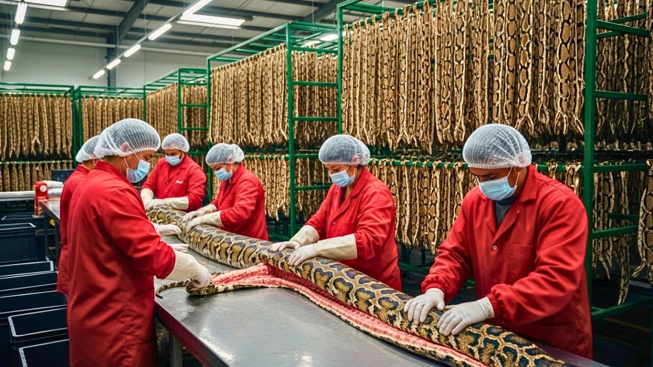 🌿 How Snake Leather Is Processed 🐍 | Inside Modern Exotic Factories