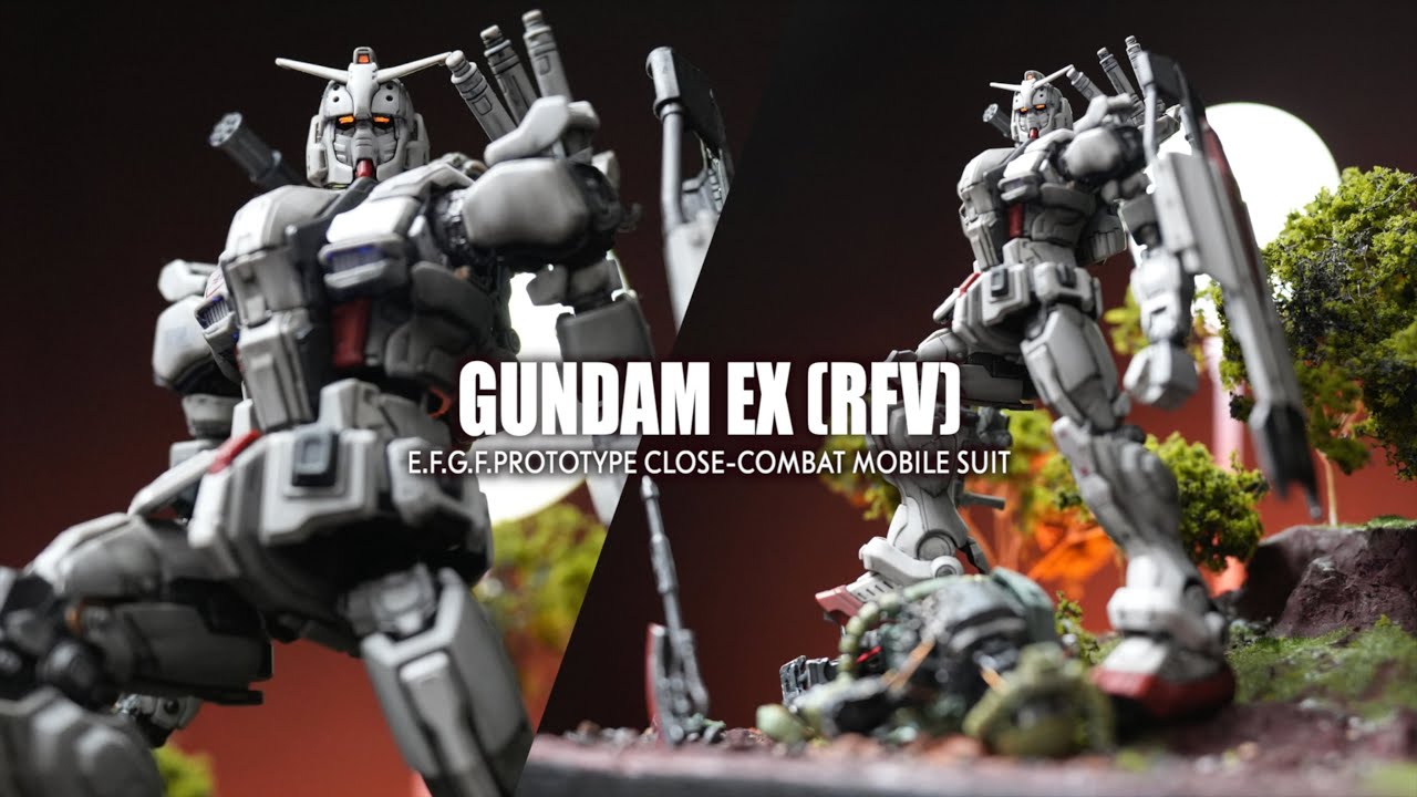 【100均グッズ活用術】エアブラシを使わずカッコイイガンプラとジオラマベースを作ろう！成形色制作&筆塗り部分塗装！【HG 1/144 ガンダムEX (復讐のレクイエム)】