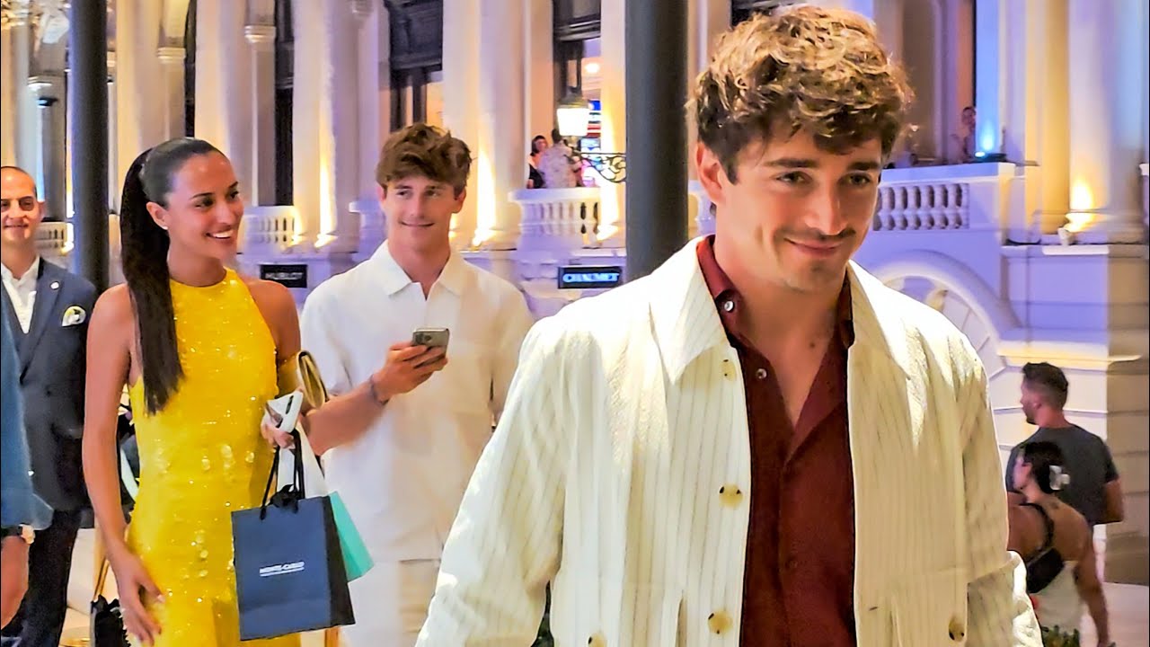 CHARLES LECLERC at ALEXANDRA ST MLEUX's Birthday Party with ARTHUR & LEO LECLERC in Monaco tonight!!