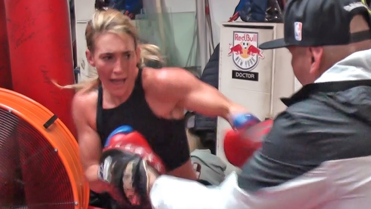Mikaela Mayer IMPRESSIVE SPEED & POWER on PADS at Media Workout
