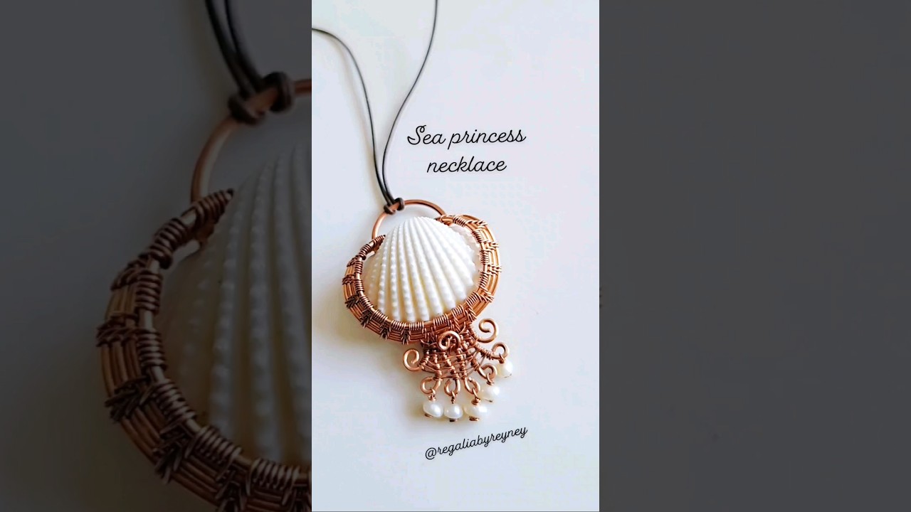 Wire Wrap Sea Princess Necklace Tutorial #regaliabyreyney #jewelrymaking #diy #wirewrappedjewelry