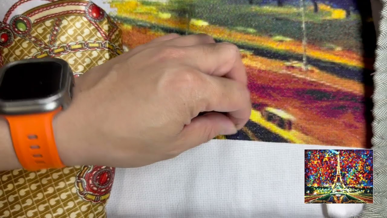 Flosstube Cross stitch 56: Stitch with me - Paris of my dreams Max Colour #asmr #crossstitching