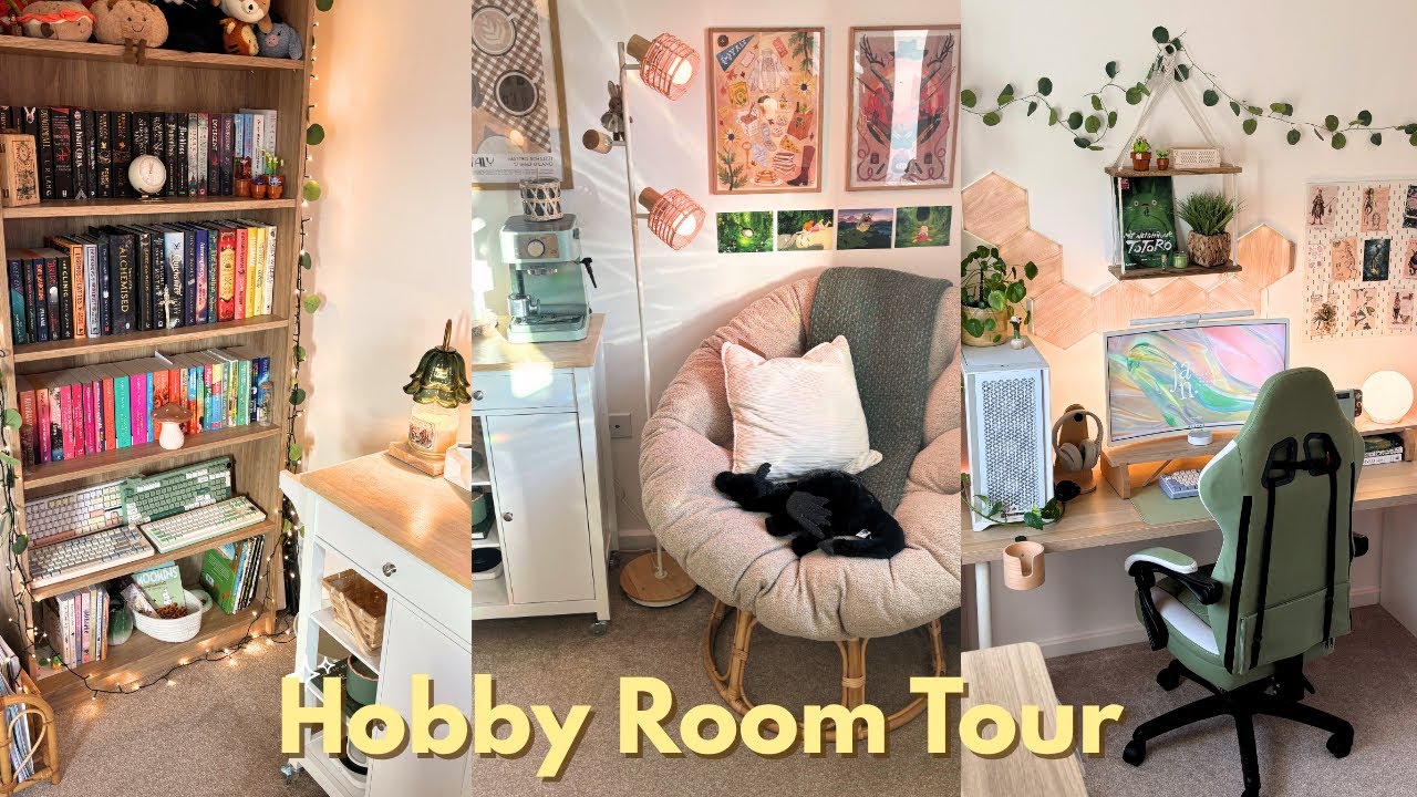 Cosy Hobby Room Tour ✨┃coffee station, cosy gaming desk & reading corner