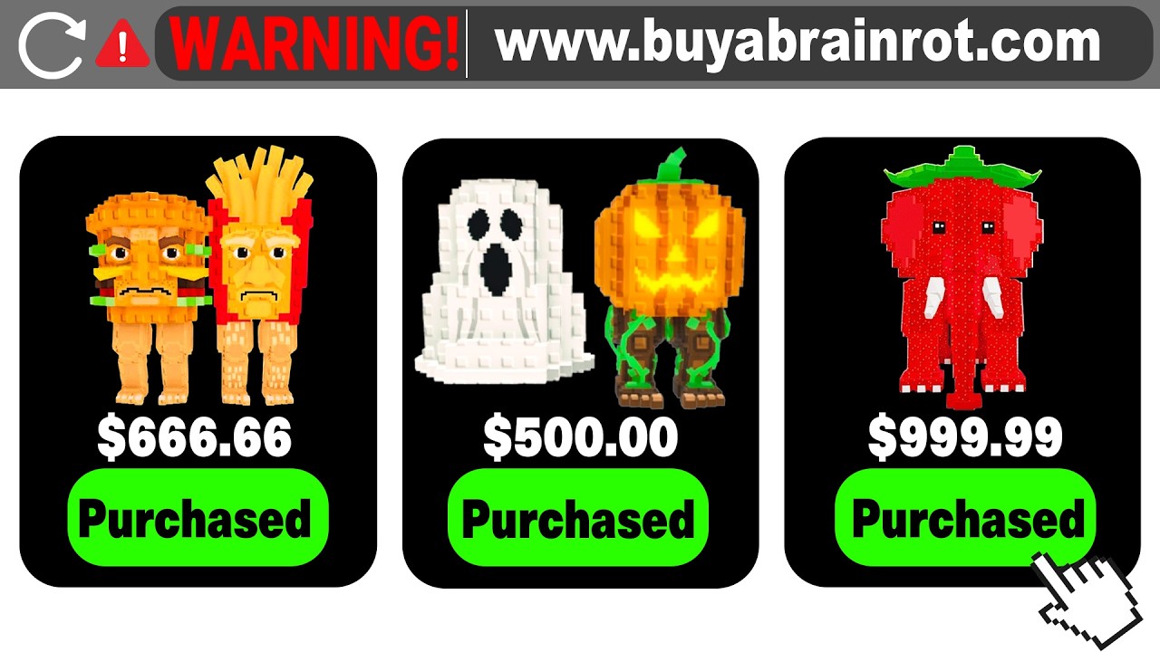 Я потратил 1000 долларов на покупку Brainrots!