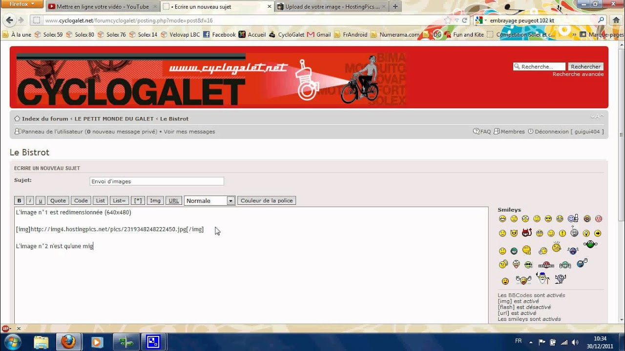 Ajouter des photos sur Cyclogalet