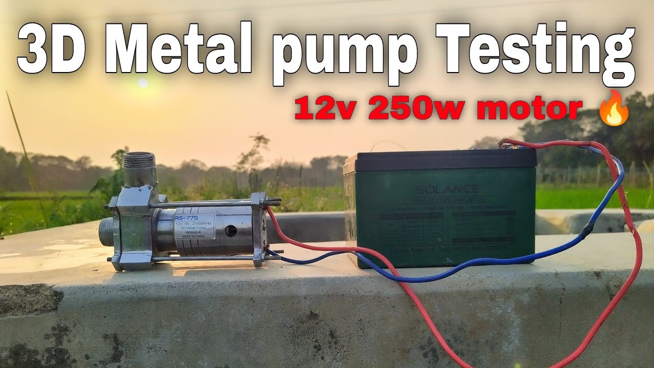 3D Metal pump V4 stage2 🔥 Testing video | so much water flow 🤯💦 | 12v Dc solar pump