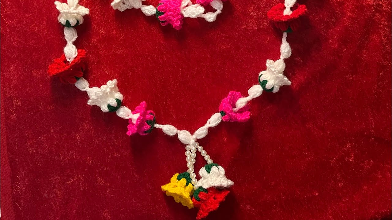 How to crochet Garland mala 📿 |क्रोशिया से माला बनाने का आसान तरीक़ा