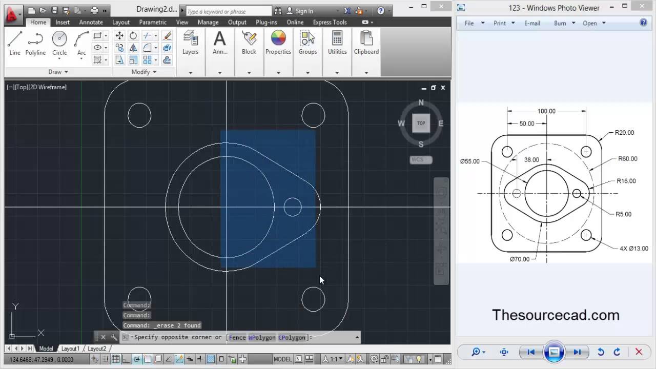 2D-чертеж с использованием AutoCAD: Чертеж 3