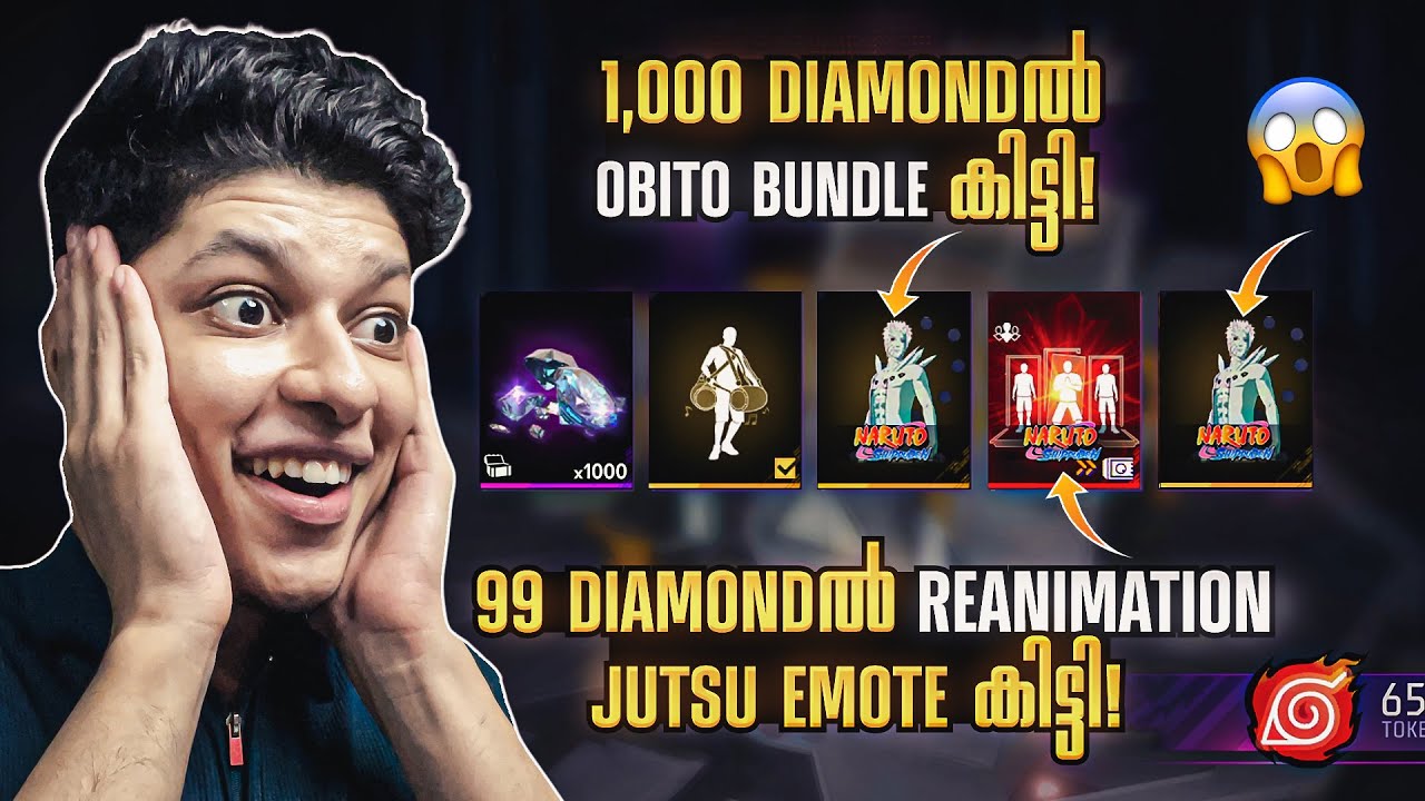 1,000 Diamondsൽ Obito Bundle കിട്ടി 🥵 Reanimation Jutsu Emote in 99 Diamonds 😨 Free Fire Malayalam
