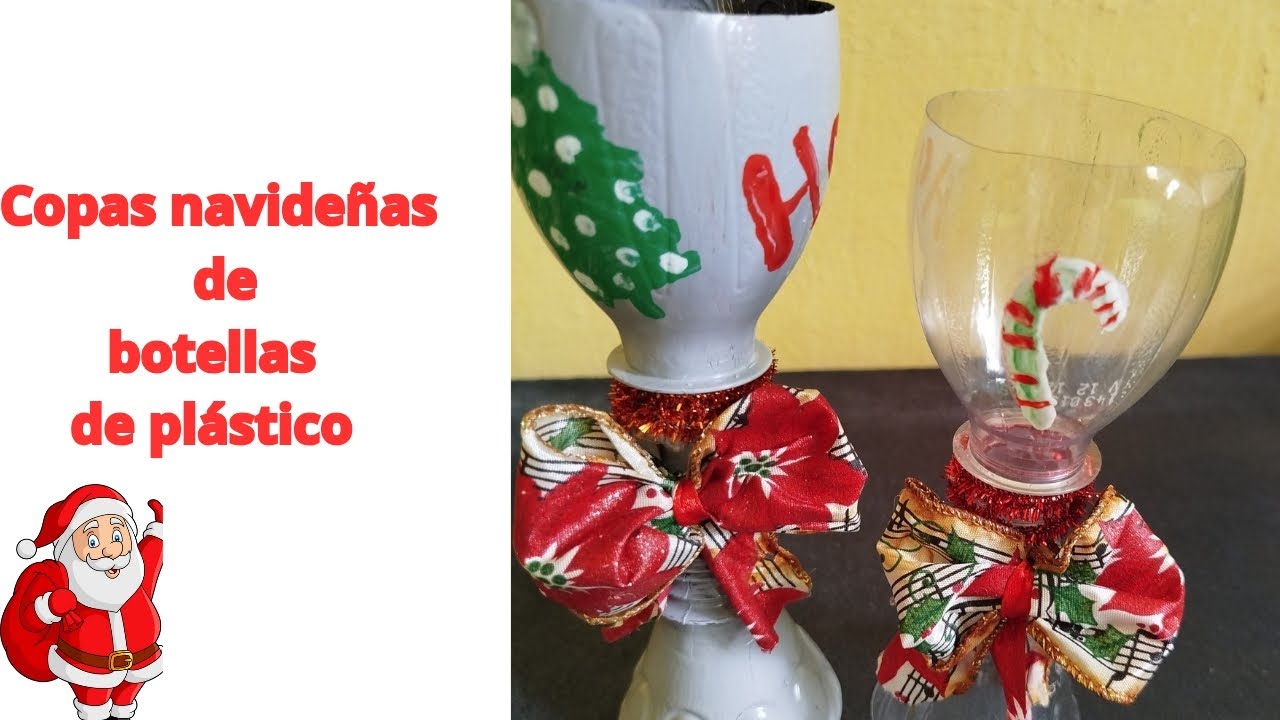 Copas navideñas de botellas plásticas - Christmas cups made from plastic bottles 