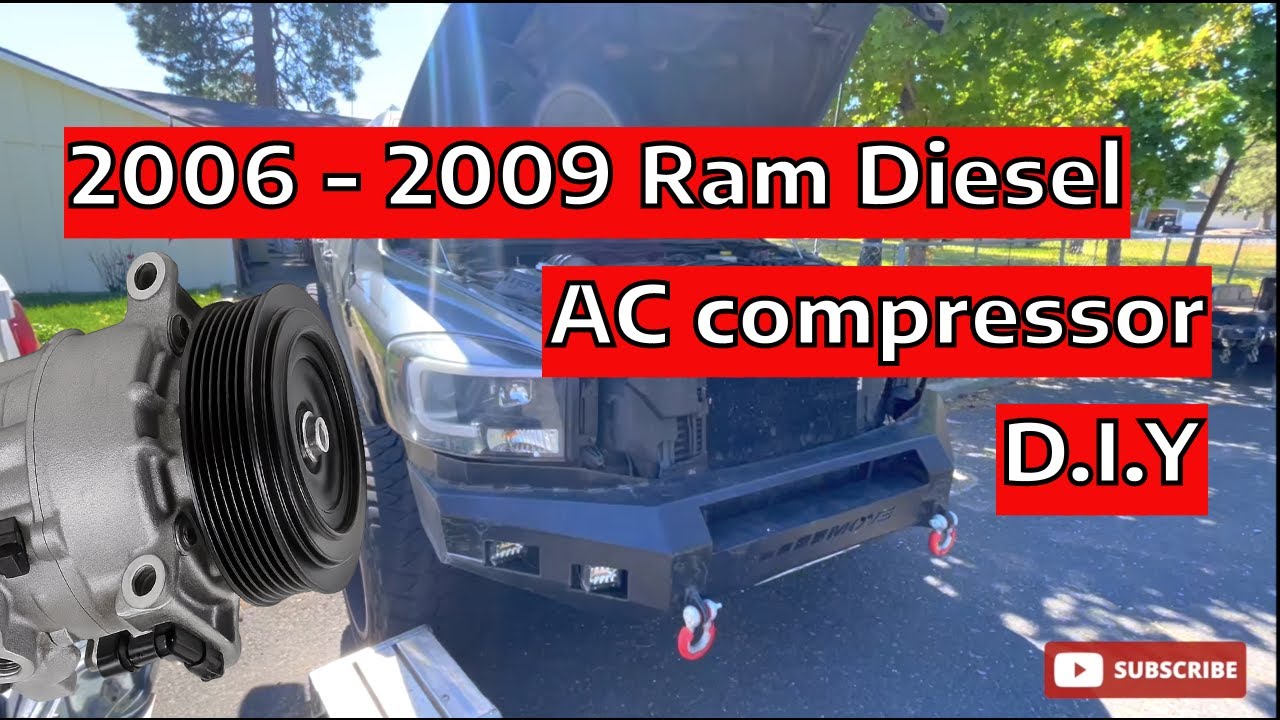 Как заменить компрессор кондиционера на Dodge Ram 2500-3500 HD с двигателем Cummins 5.9л, 6.7л (2...