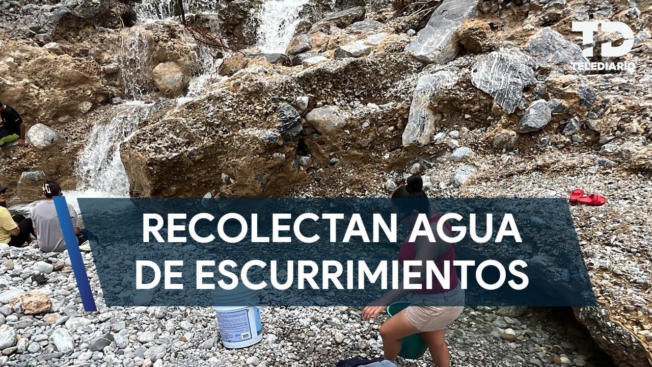 Habitantes de Santa Catarina recolectan agua de escurrimientos