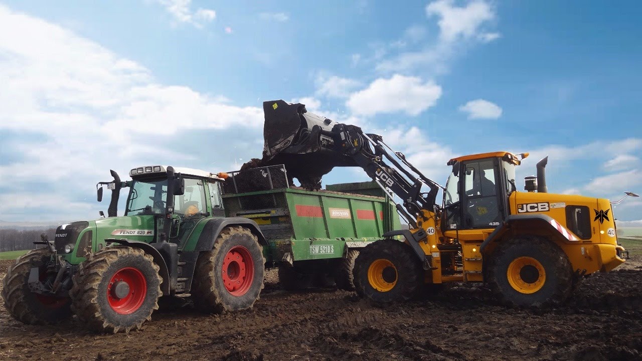 Mist streuen 2K17 | Fendt 820 Vario TMS & JCB 435s | Agriculture Germanyy