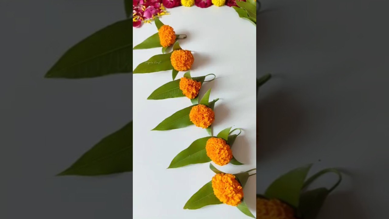 DIY toran with mango leaves 🌿 #diy #shorts #priyazkraft #diytoranideas