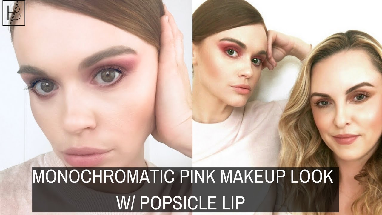MONOCHROMATIC PINK MAKEUP LOOK W/ POPSICLE LIP- Holland Roden