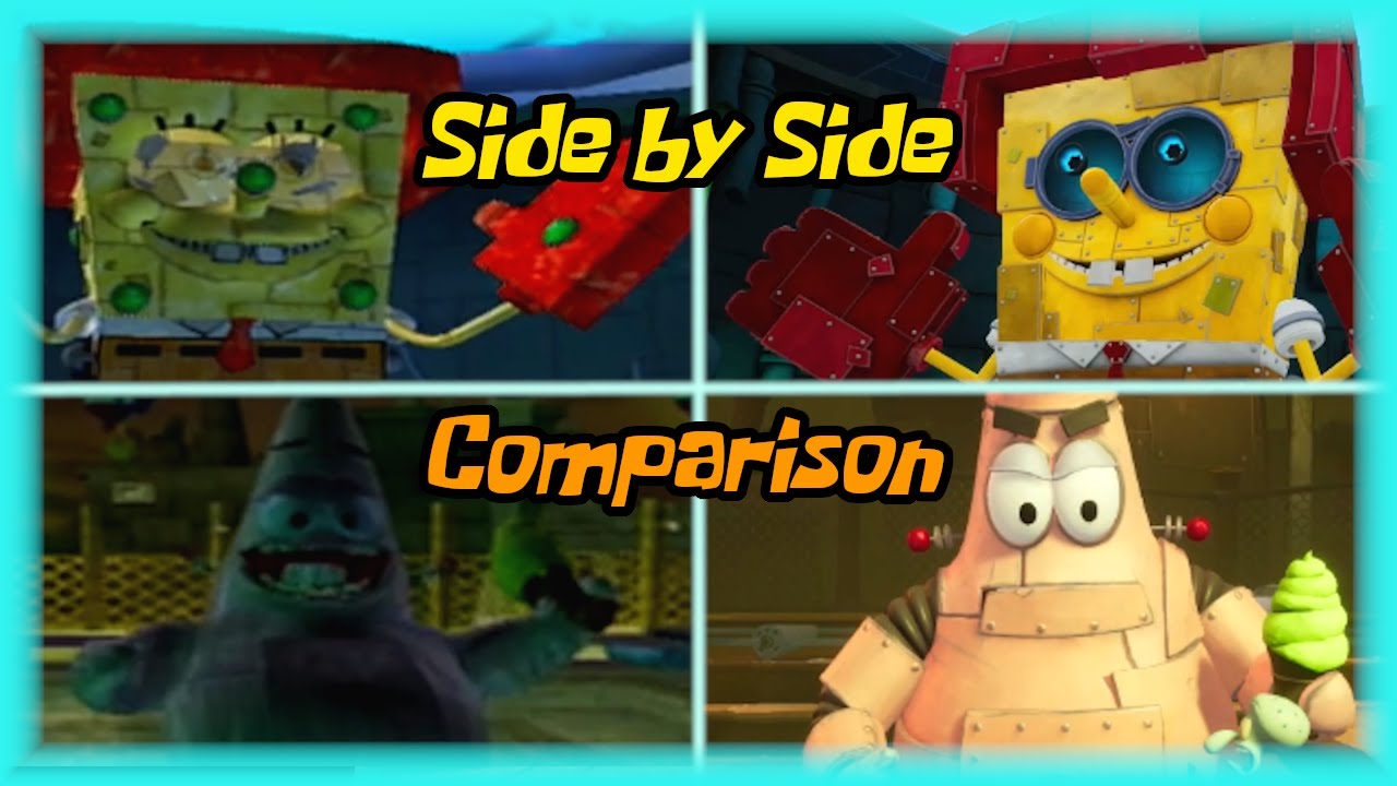 SpongeBob Battle for Bikini Bottom Rehydrated - All Bosses Comparison (Original vs Remake)