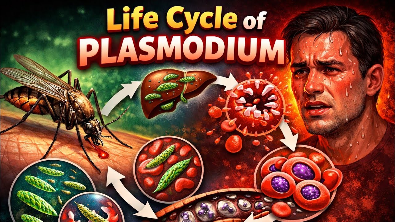 Life cycle of plasmodium 🦗(malaria)