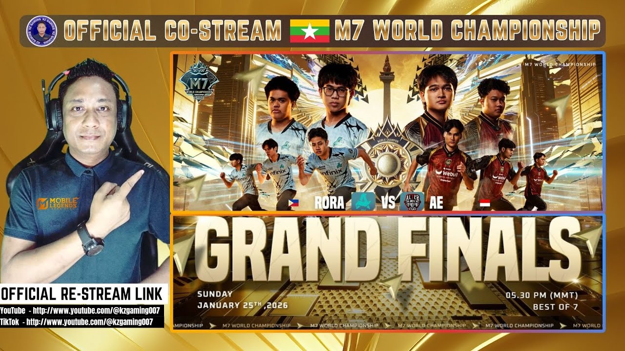 🔴 OFFICIAL MLBB M7 RE-STREAM LIVE | GRAND FINAL | RORA🇵🇭 Vs AE🇲🇨 
