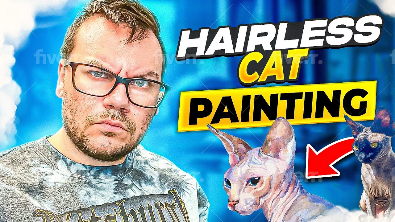 PAINTING IN OIL REALISM STYLE MY SPHYNX CAT DAVINCI | JAKE STEELE
