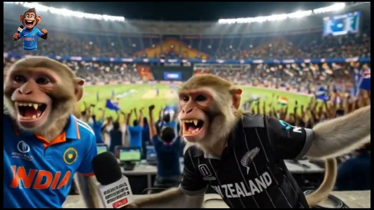 “India vs New Zealand Final 🏏 – Narendra Modi Stadium में बंदरों का Bhojpuri Hungama ? 