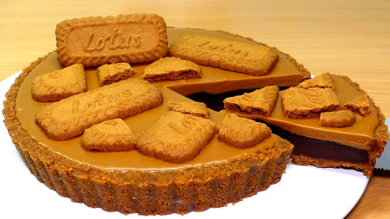 Шоколадный тарт Lotus Biscoff без выпечки | 5 ингредиентов! (Без желатина, без яиц, без духовки)