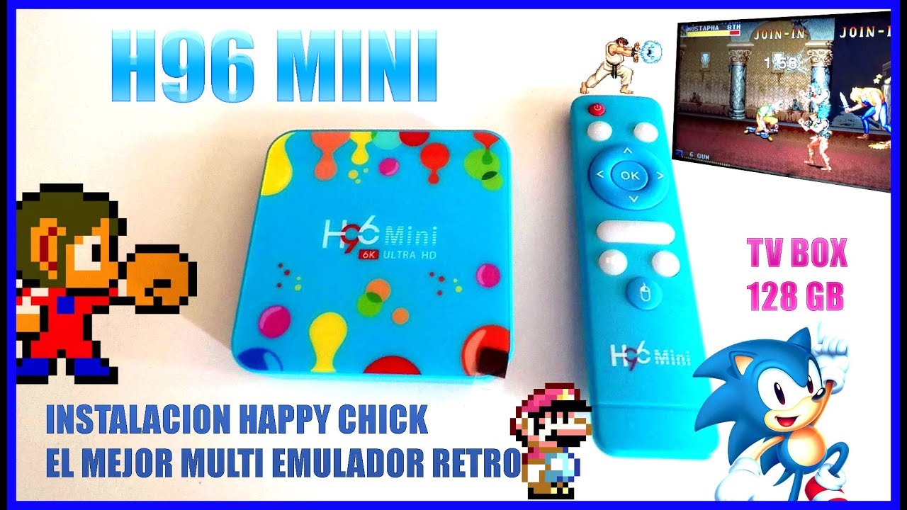 Android TV BOX ECONOMICA,TV BOX  H96 MINI 6K, INSTALACION HAPPY CHICK EN TV BOX