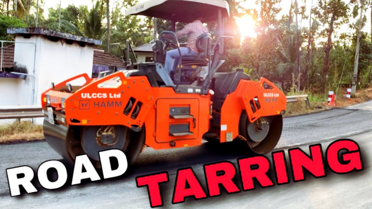 Kerala Road Construction | Road Tarring | Heavy vehicles | road roller | JCB | Tarring methods
