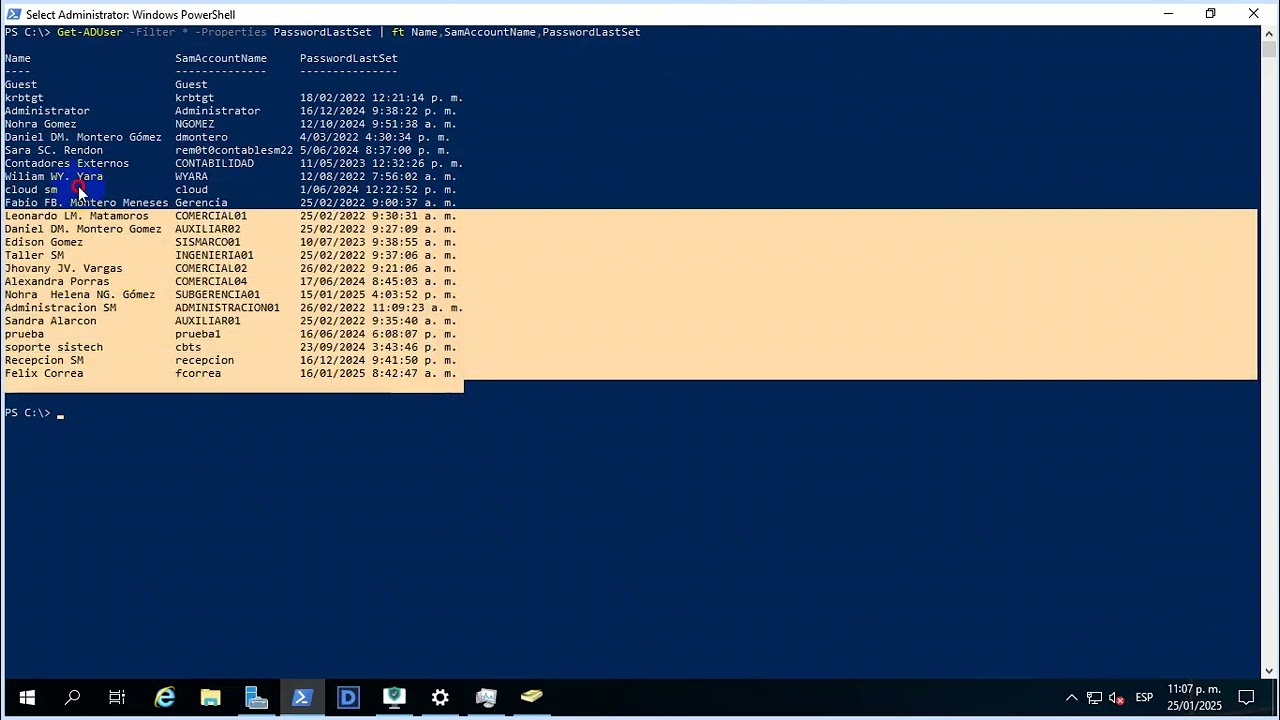 Powershell – Auditar la última fecha de cambio de contraseña