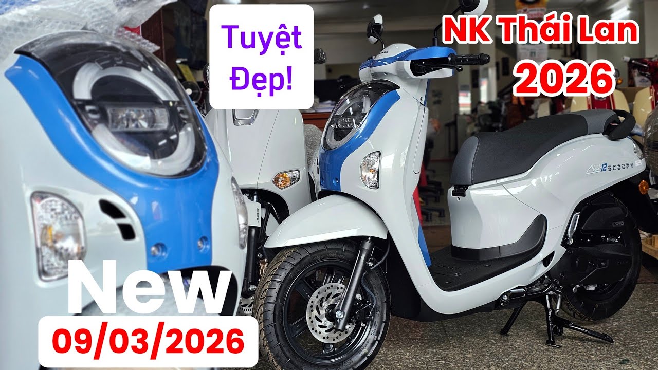 Nổ máy SCOOPY 2026 nk Thái Lan màu mới trắng xanh tuyệt đẹp ship An Giang ngày 09/03. Khải Phạm #110