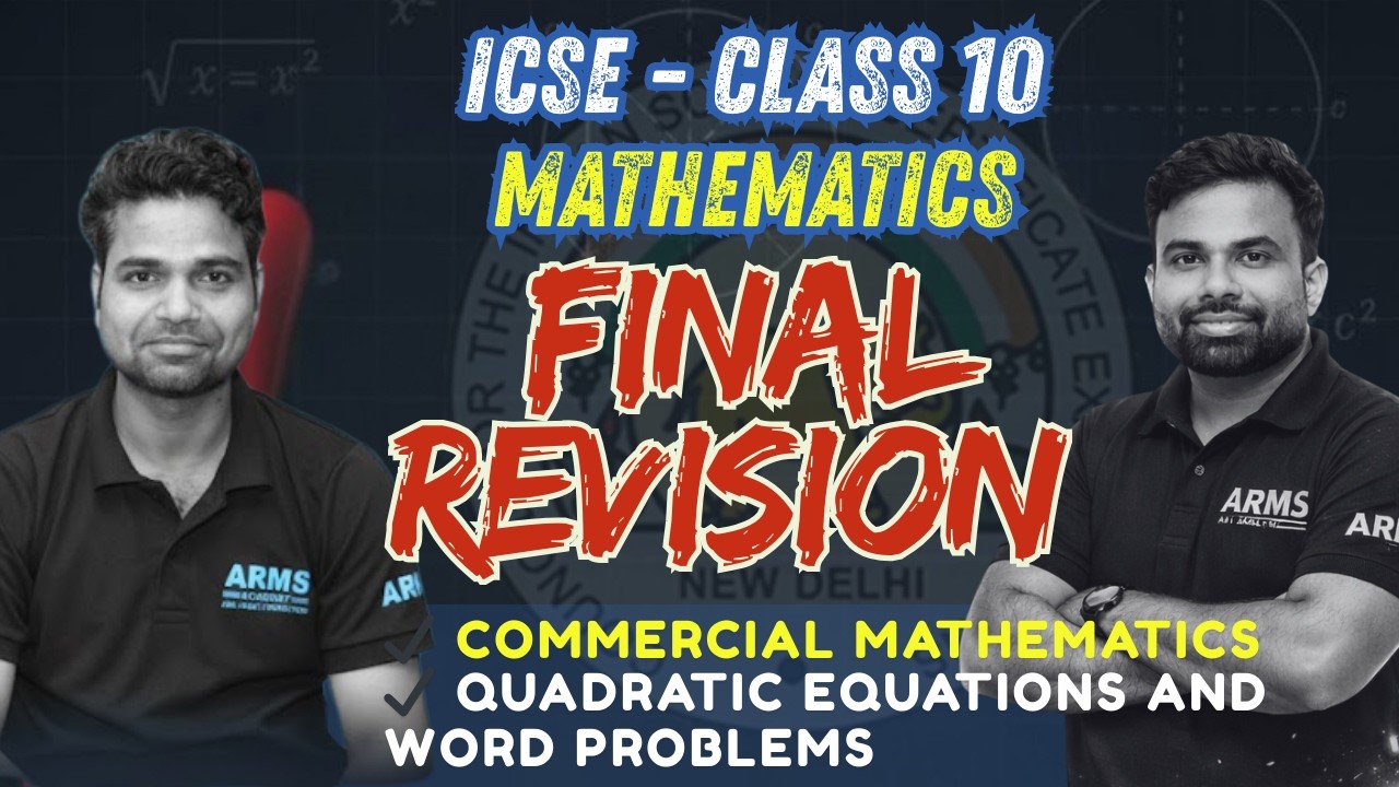 👉 🔴 ICSE Maths FINAL REVISION 🔥 | GST, Banking, Shares & Quadratic Equations #icse #icse10th