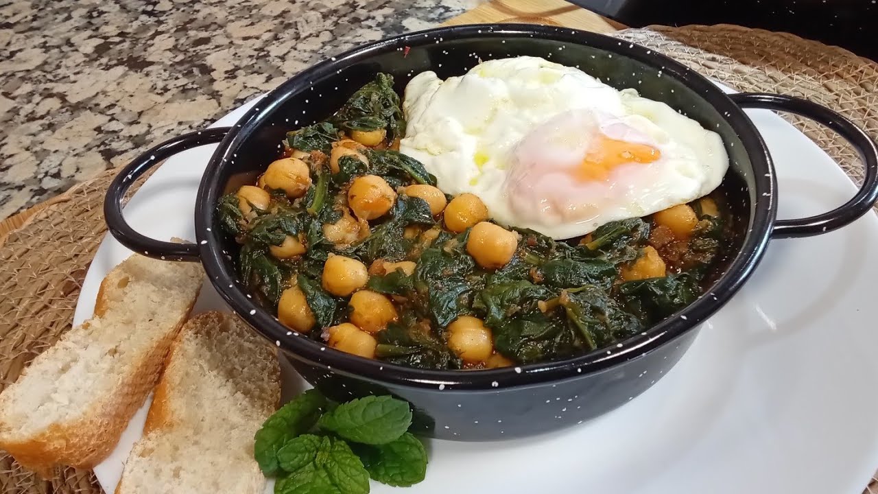 GARBANZOS CON ESPINACAS , UNA RECETA  TRADICIONAL, FACIL , RAPIDA Y DELICIOSA 👌🏼TE ENCANTARA !!
